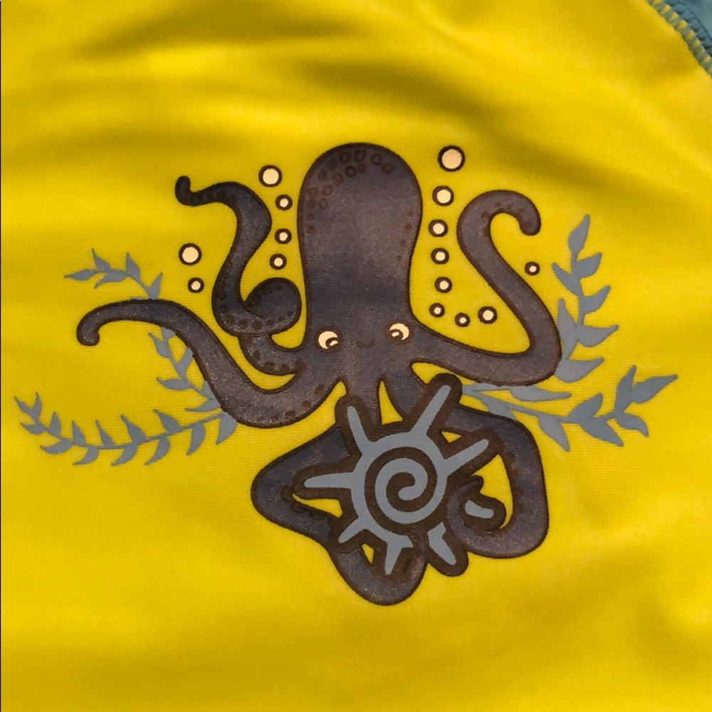 Boys 3pc swim set with octopus plaid print - Picture 2 of 5
